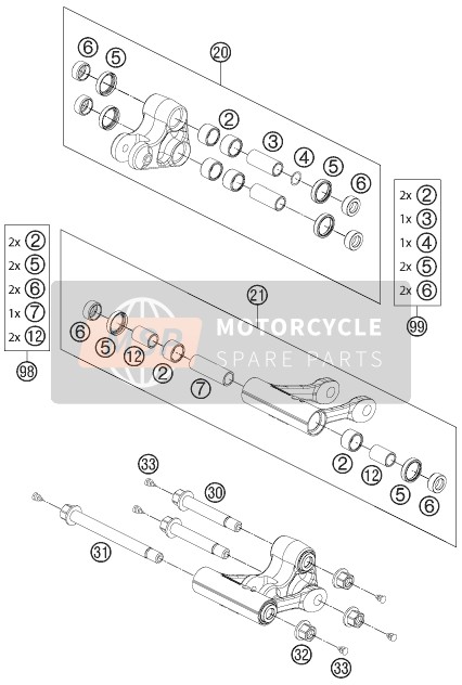 KTM 690 SUPERMOTO PRESTIGE Europe 2007 Enlace de palanca profesional para un 2007 KTM 690 SUPERMOTO PRESTIGE Europe