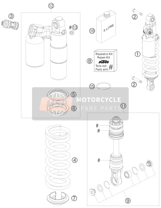 R15004, Repair Kit Gasket           05, KTM, 3