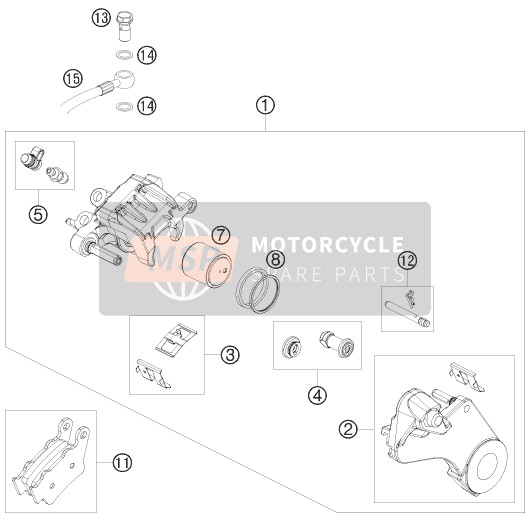 KTM 690 SUPERMOTO R AU, GB 2008 Rear Brake Caliper for a 2008 KTM 690 SUPERMOTO R AU, GB