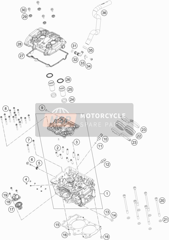 KTM 790 Adventure R Europe 2019 Cylinder Head for a 2019 KTM 790 Adventure R Europe