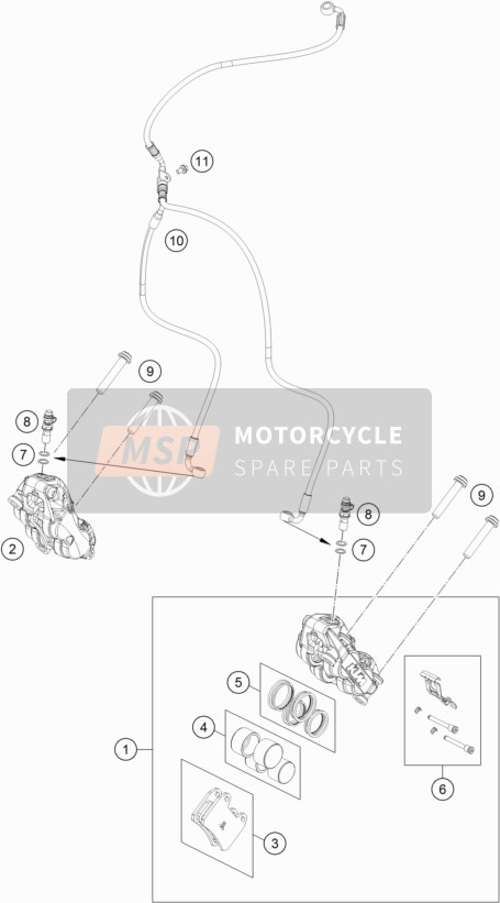 KTM 790 Adventure R USA 2019 Étrier de frein avant pour un 2019 KTM 790 Adventure R USA