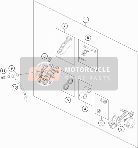 KTM 790 Adventure R USA 2019 Rear Brake Caliper for a 2019 KTM 790 Adventure R USA