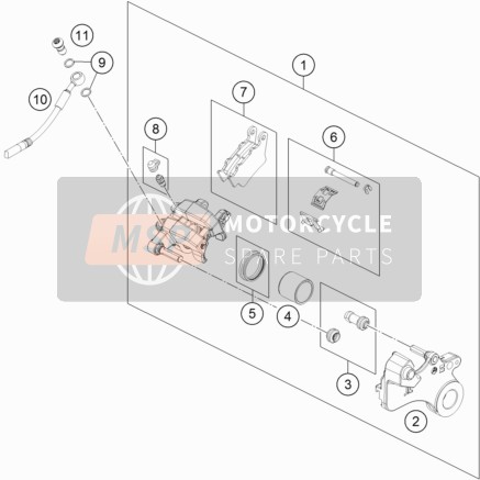 64142104000, Brake Line, Rear Brake Caliper, KTM, 0