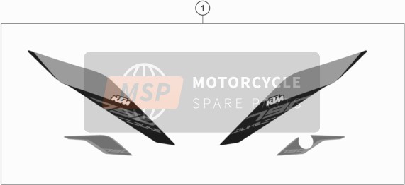 KTM 790 Duke L Europe 2018 Decalcomania per un 2018 KTM 790 Duke L Europe