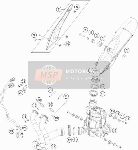 KTM 790 Duke L, black Europe 2019 Exhaust System for a 2019 KTM 790 Duke L, black Europe