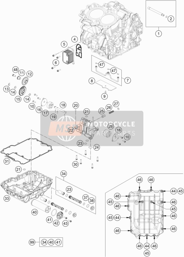 KTM 790 Duke L, black Europe 2019 Lubricating System for a 2019 KTM 790 Duke L, black Europe