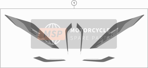 KTM 790 Duke L, orange Europe 2019 Sticker voor een 2019 KTM 790 Duke L, orange Europe