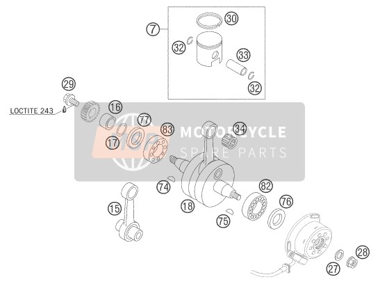 47230007100I, Piston Cpl. I, KTM, 3