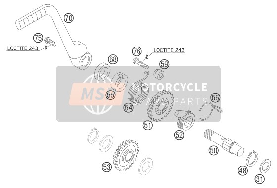 KTM 85 SX 17/14 Europe 2006 Démarreur au pied pour un 2006 KTM 85 SX 17/14 Europe