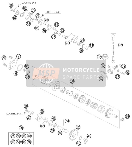 KTM 85 SX 17/14 Europe 2008 Exhaust Control for a 2008 KTM 85 SX 17/14 Europe