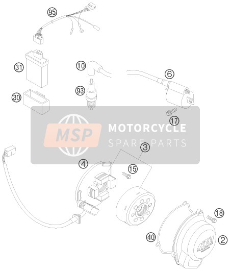KTM 85 SX 17/14 Europe 2008 Ignition System for a 2008 KTM 85 SX 17/14 Europe