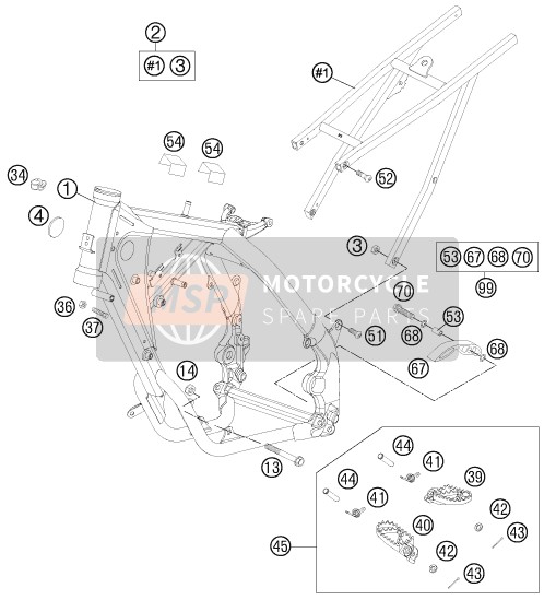 KTM 85 SX 17/14 Europe 2012 Cuadro para un 2012 KTM 85 SX 17/14 Europe