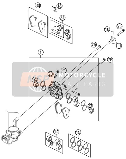 47013019000, Repair Kit Brakepiston, KTM, 0