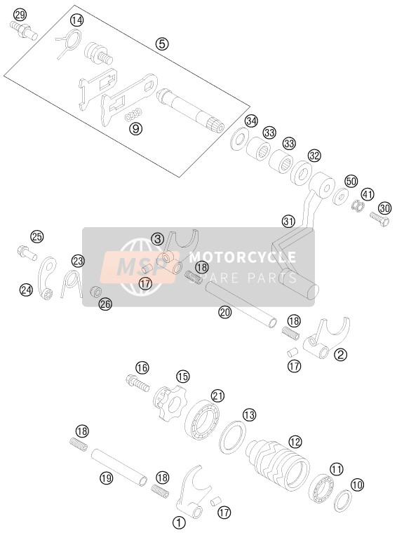 KTM 85 SX 17/14 Europe 2014 Mécanisme de changement de vitesse pour un 2014 KTM 85 SX 17/14 Europe