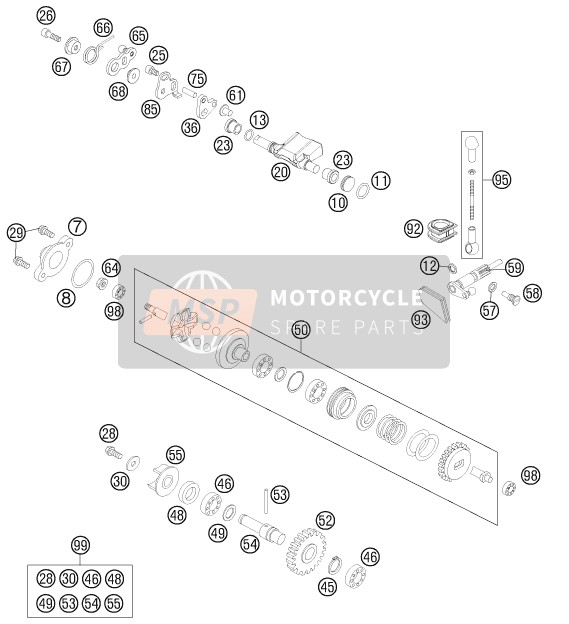 KTM 85 SX 17/14 Europe 2015 Control de escape para un 2015 KTM 85 SX 17/14 Europe