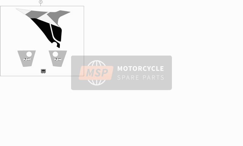 KTM 85 SX 17/14 Europe 2016 Decalcomania per un 2016 KTM 85 SX 17/14 Europe