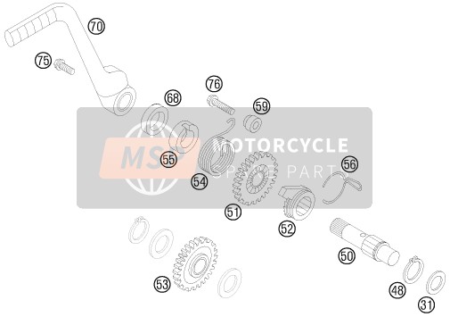 KTM 85 SX 17/14 Europe 2016 Démarreur au pied pour un 2016 KTM 85 SX 17/14 Europe