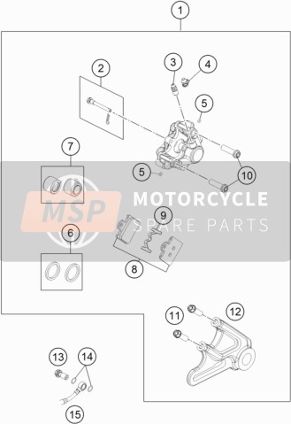 KTM 85 SX 17/14 Europe 2018 Étrier de frein arrière pour un 2018 KTM 85 SX 17/14 Europe