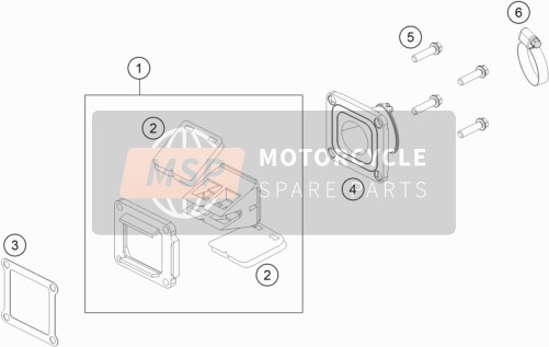 KTM 85 SX 17/14 Europe 2018 Caja de válvula de láminas para un 2018 KTM 85 SX 17/14 Europe