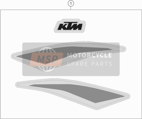 KTM 85 SX 17/14 Europe 2020 Sticker voor een 2020 KTM 85 SX 17/14 Europe