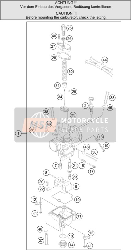 KTM 85 SX 19/16 Europe 2011 VERGASER für ein 2011 KTM 85 SX 19/16 Europe