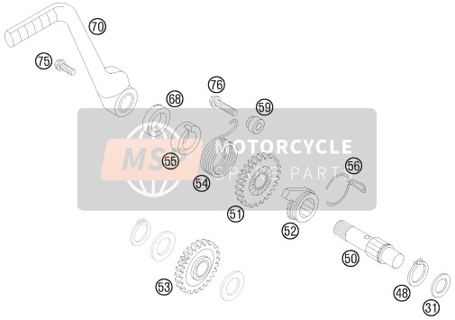 KTM 85 SX 19/16 Europe 2015 Kick Starter voor een 2015 KTM 85 SX 19/16 Europe