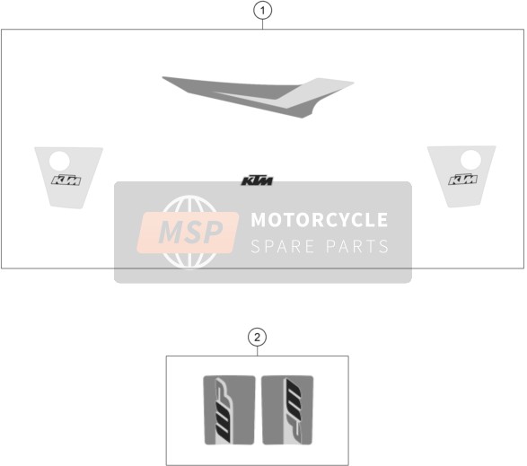 KTM 85 SX 19/16 Europe 2017 Decalcomania per un 2017 KTM 85 SX 19/16 Europe