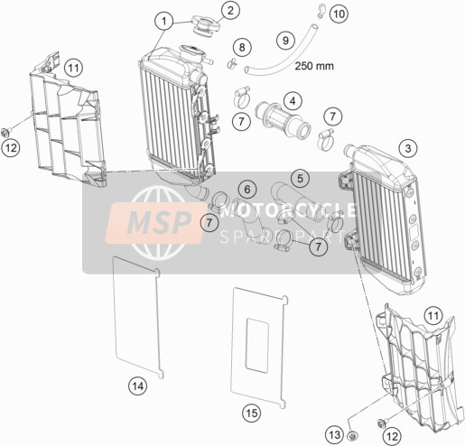 KTM 85 SX 19/16 Europe 2018 Cooling System for a 2018 KTM 85 SX 19/16 Europe