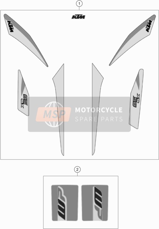 KTM 85 SX 19/16 Europe 2018 Decal for a 2018 KTM 85 SX 19/16 Europe