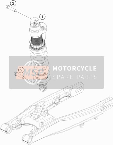 KTM 85 SX 19/16  2019 Schokdemper voor een 2019 KTM 85 SX 19/16 