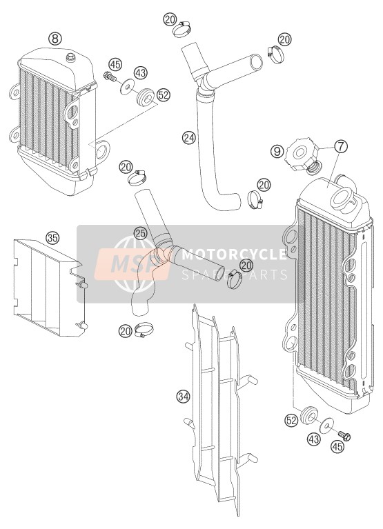 KTM 85 SX Europe (2) 2004 Cooling System for a 2004 KTM 85 SX Europe (2)