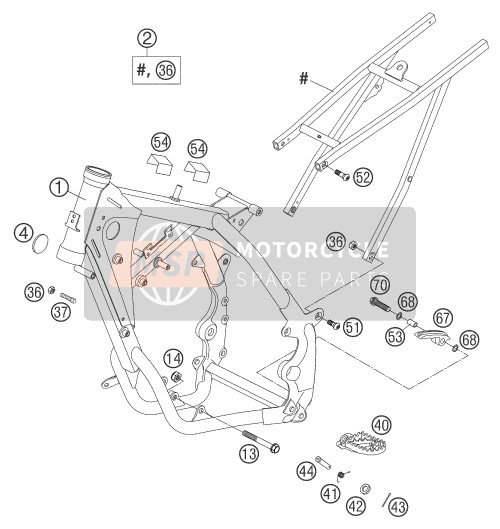 KTM 85 SX Europe 2004 Rahmen für ein 2004 KTM 85 SX Europe