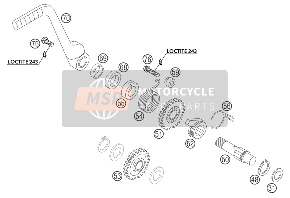 KTM 85 SX Europe 2004 Kick Starter voor een 2004 KTM 85 SX Europe