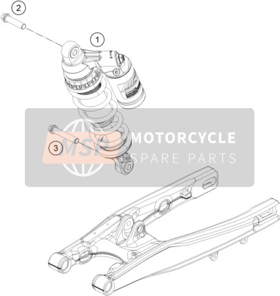 KTM 85 SXS 17/14 USA 2015 Ammortizzatore per un 2015 KTM 85 SXS 17/14 USA