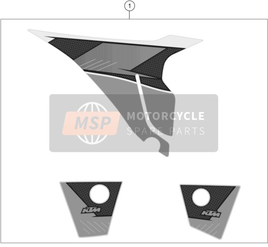 KTM 85 SXS 19/16 USA 2015 Calcomanía para un 2015 KTM 85 SXS 19/16 USA