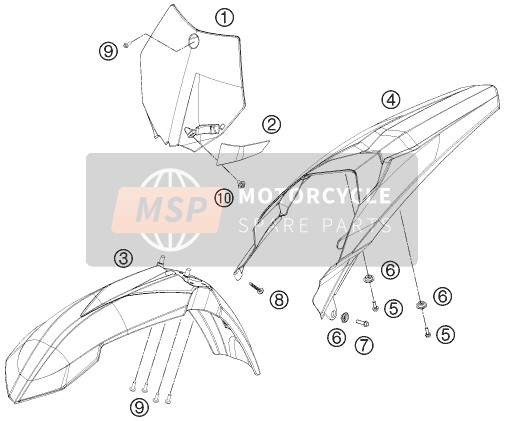 KTM 85 SXS 19/16 USA 2015 Masque, Ailes pour un 2015 KTM 85 SXS 19/16 USA