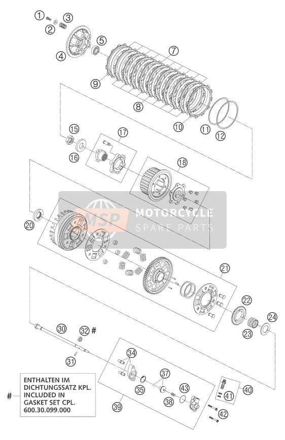 KTM 950 ADVENTURE BLACK LOW AU, GB 2004 Clutch for a 2004 KTM 950 ADVENTURE BLACK LOW AU, GB