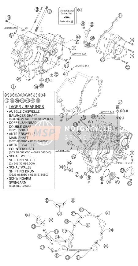 KTM 950 ADVENTURE ORANGE AU, GB 2005 Engine Case for a 2005 KTM 950 ADVENTURE ORANGE AU, GB