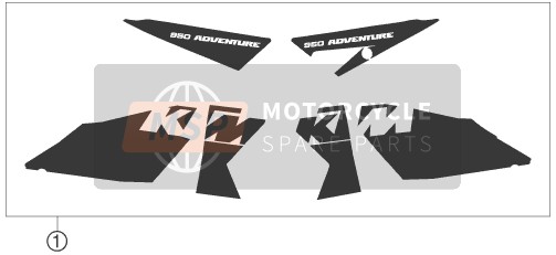 KTM 950 ADVENTURE ORANGE USA 2006 Sticker voor een 2006 KTM 950 ADVENTURE ORANGE USA
