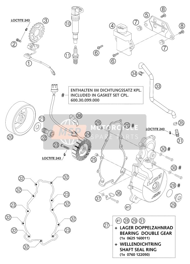 KTM 950 ADVENTURE ORANGE LOW USA 2004 Ignition System for a 2004 KTM 950 ADVENTURE ORANGE LOW USA