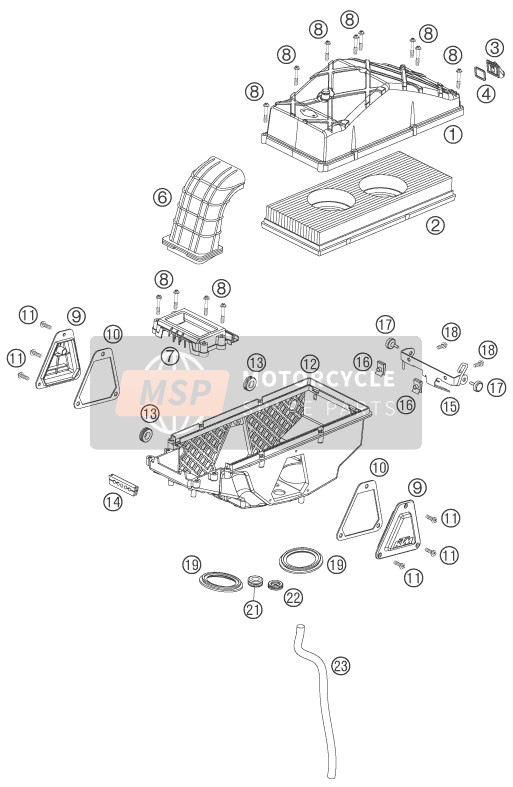 KTM 950 ADVENTURE S AU, GB 2005 Air Filter for a 2005 KTM 950 ADVENTURE S AU, GB