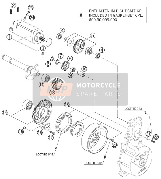 KTM 950 ADVENTURE S AU, GB 2005 Electric Starter for a 2005 KTM 950 ADVENTURE S AU, GB