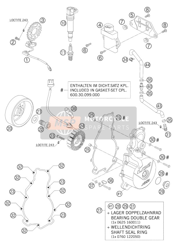 KTM 950 ADVENTURE S AU, GB 2005 Ignition System for a 2005 KTM 950 ADVENTURE S AU, GB