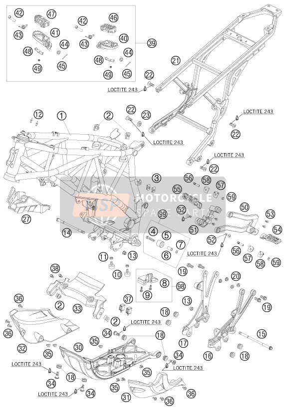 KTM 950 ADVENTURE S USA 2006 Frame for a 2006 KTM 950 ADVENTURE S USA