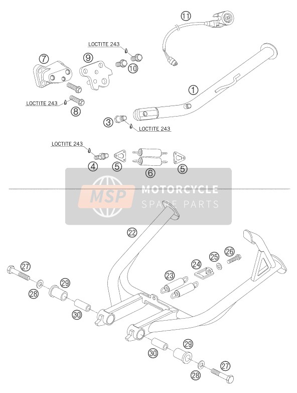 KTM 950 ADVENTURE S USA 2006 Side / Centre Stand for a 2006 KTM 950 ADVENTURE S USA