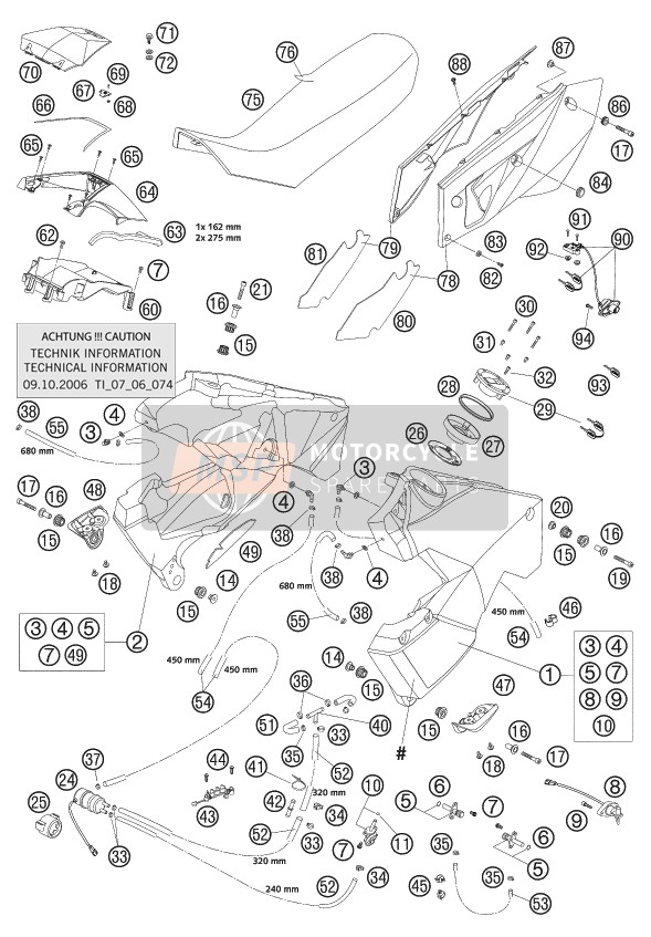 KTM 950 ADVENTURE S ORANGE USA 2003 Carro armato, posto a sedere per un 2003 KTM 950 ADVENTURE S ORANGE USA