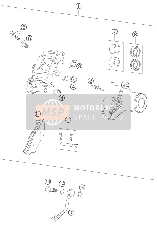 KTM 950 ADVENTURE SILVER Europe 2003 Rear Brake Caliper for a 2003 KTM 950 ADVENTURE SILVER Europe