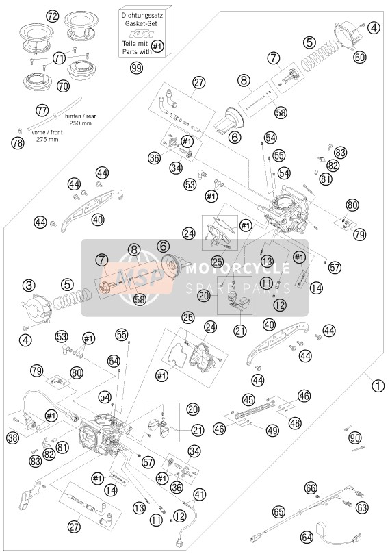 KTM 950 SUPER ENDURO R AU, GB 2008 Carburettor for a 2008 KTM 950 SUPER ENDURO R AU, GB