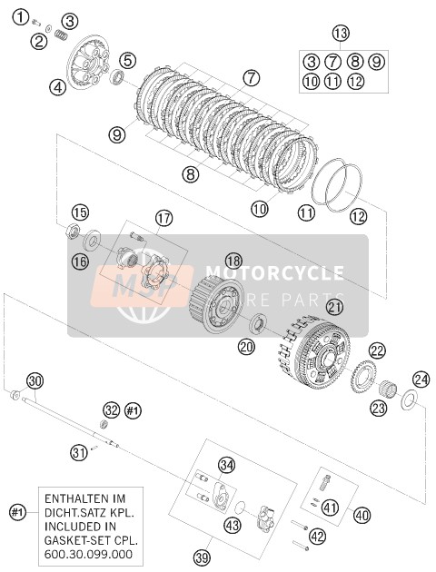 KTM 950 SUPER ENDURO R USA 2008 Clutch for a 2008 KTM 950 SUPER ENDURO R USA