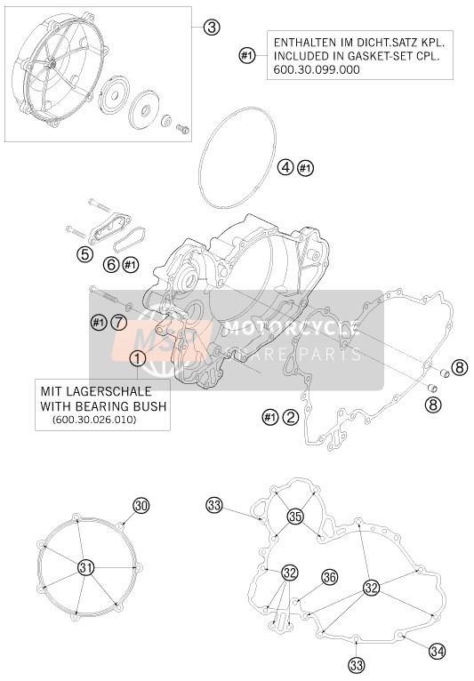 KTM 950 SUPER ENDURO R AU, GB 2008 Couvercle d'embrayage pour un 2008 KTM 950 SUPER ENDURO R AU, GB